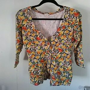 Quarter length Floral Cardigan
